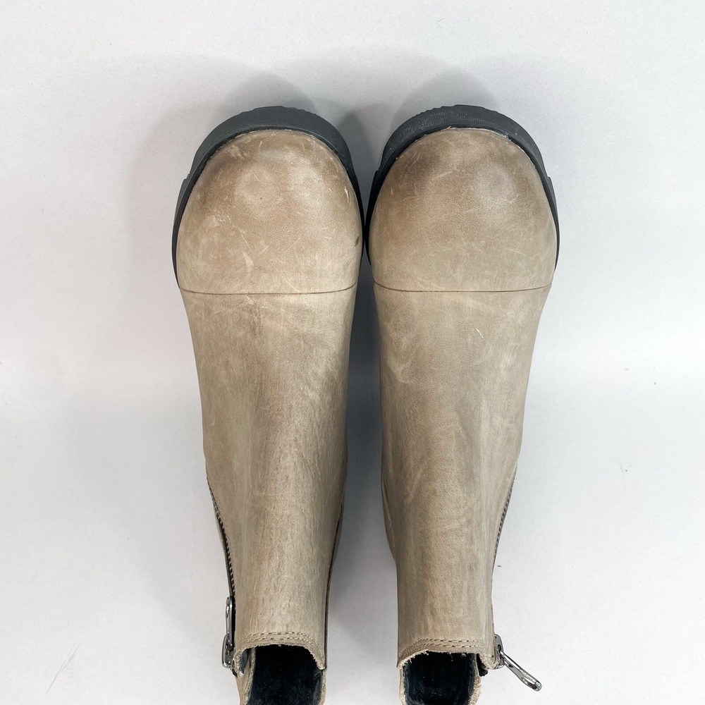Sorel Boots Womens 7 Joan Uptown Zip Wedge Booties Distressed Gray Leather Heels - Picture 9 of 12